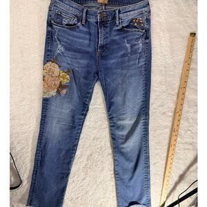 Driftwood Audrey Embroidered Size 30 Jeans Boho Western Style Distressed